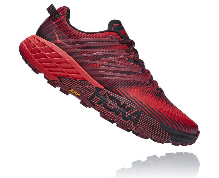 Trail Shoes Mens - Hoka One One Speedgoat 4 - Red - HRFQBKC-45